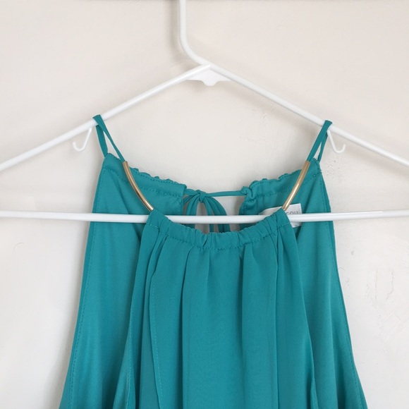 High-neck teal dress - Picture 2 of 5